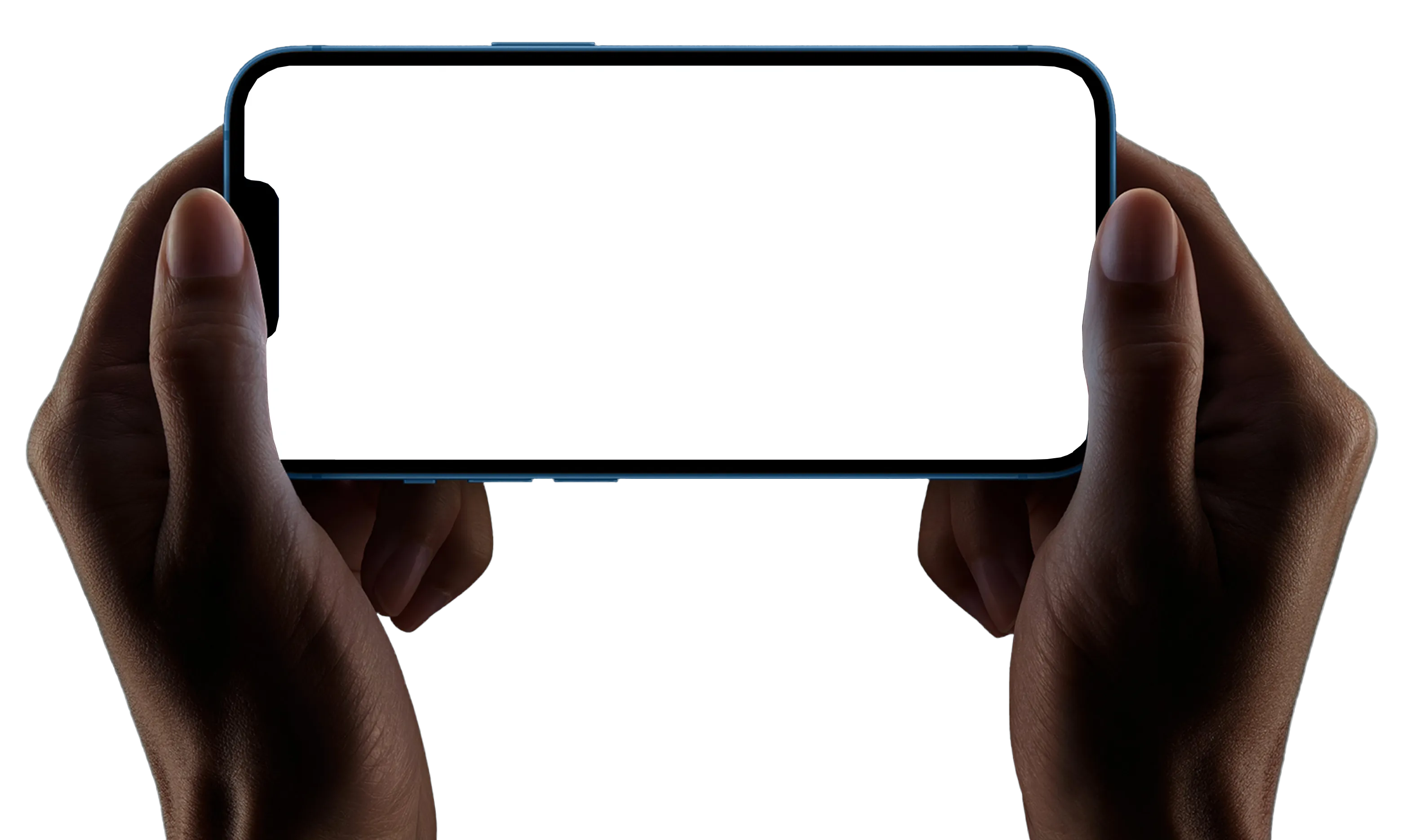 iphone frame landscape hold with hands